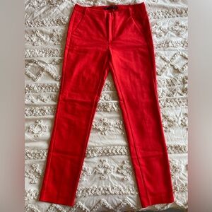 Zara Tailored Cropped Pants - Bright Red Solid Work Pants